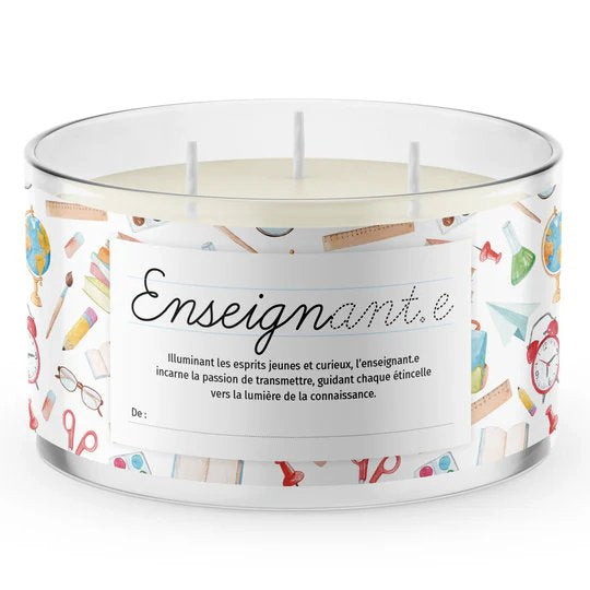 Chandelle de soya - Cadeau d'Enseignante - Three Wix & Co