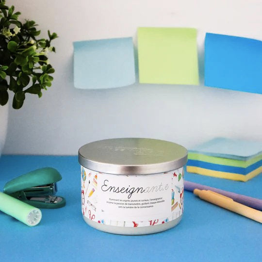 Chandelle de soya - Cadeau d'Enseignante - Three Wix & Co