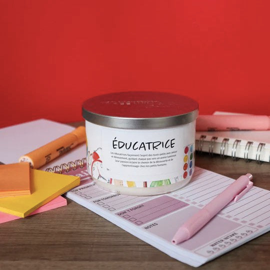 Bougie de soja - Cadeau éducatrice - Three Wix & Co