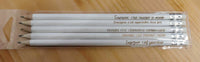 Lot de 5 crayons de plomb en bois avec pensées pour enseignants(es) gravées