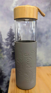 Cadeau pour prof - Bouteille en verre 20 0z. - Meilleur prof au monde - Gris