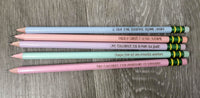 Cadeau pour éducatrice - Lot de 5 Crayons de plomb aux couleurs pastels avec pensées pour éducatrice