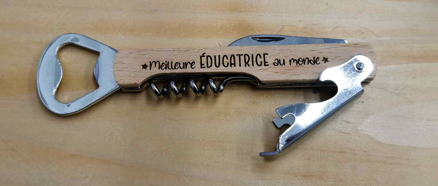 Canif Ouvre-bouteille - Meilleure éducatrice au monde