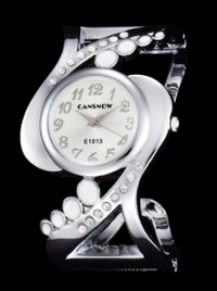 Montre bangle Cansnow  argent et blanc