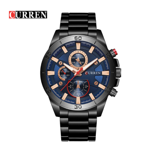 Montre Curren métal noir pour hommes