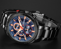 Montre Curren métal noir pour hommes