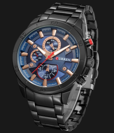 Montre Curren métal noir pour hommes