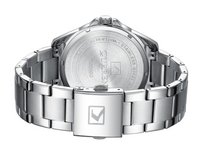 Montre Curren en métal deux tons or et argent, fond noir, pour hommes.