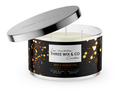 Chandelle de soya - Nuit à Manhattan - Three Wix & Co