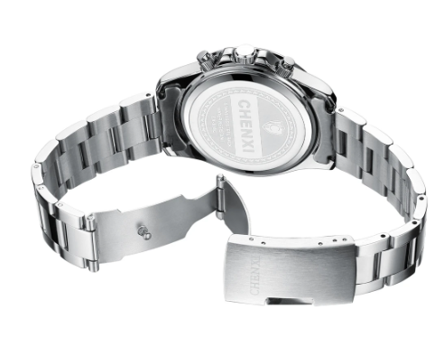 Montre Chenxi pour hommes argent avec fond vert