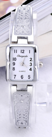 Montre pour femmes Chaoyada rectangle vieillot argent