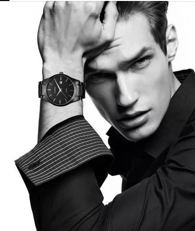 Montre Curren noire pour hommes