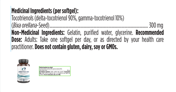 Annatto-E 300 (vitamine E) - Designs for health - 30 gélules