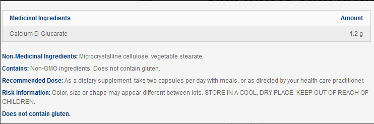 Calcium D-Glucarate - Designs for health - 60 capsules