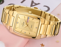 Montre WWOOR Rectangle or fond noir