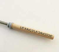 Baguette à guimauve en bois - télescopique - Le king d'la saucisse