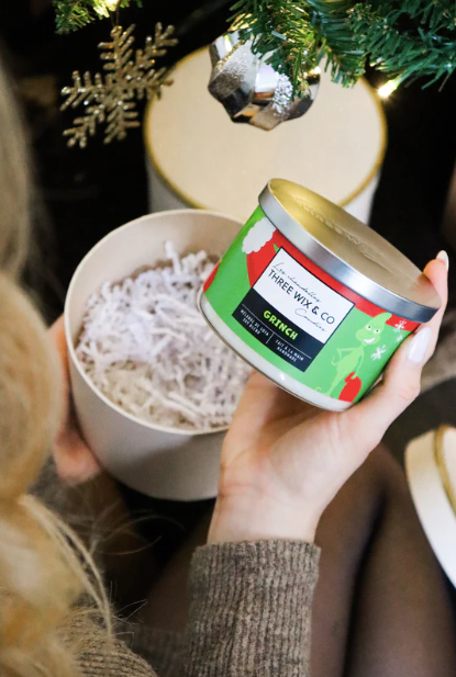 Chandelle de soya - Grinch -Three Wix & Co