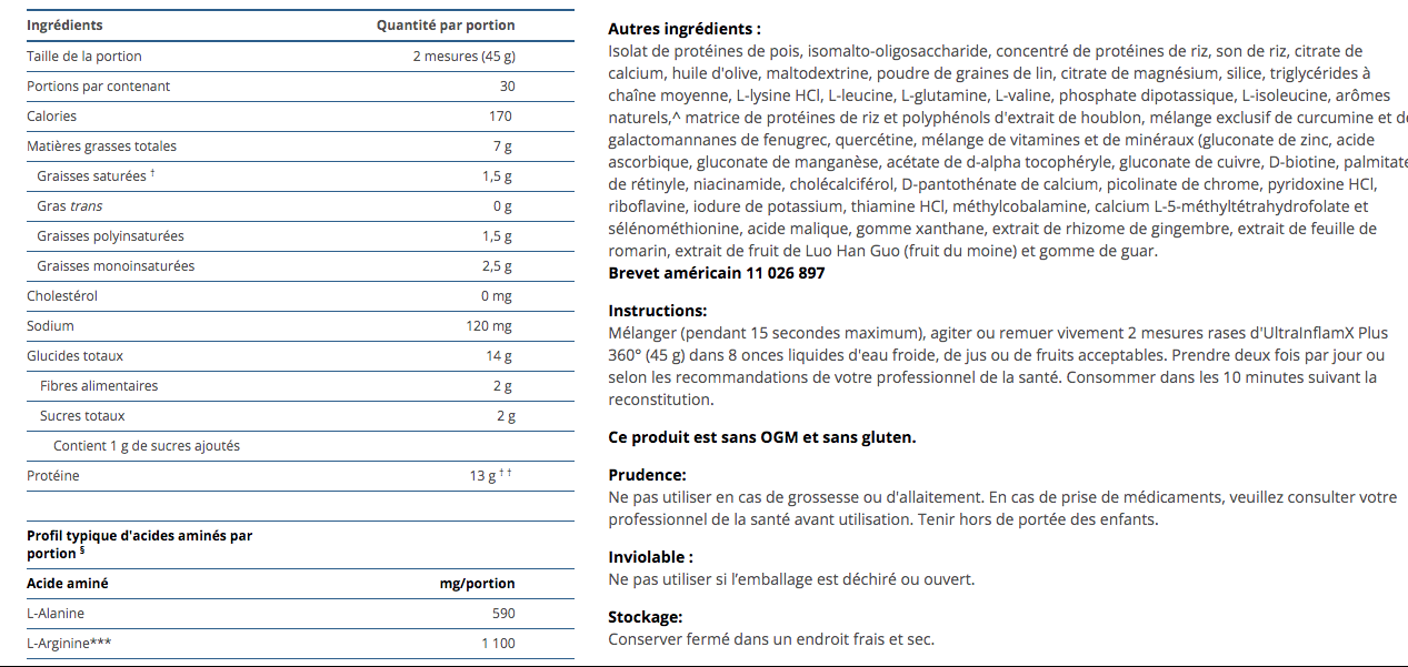 UltraInflamX Plus 360 - Metagenics - 616g