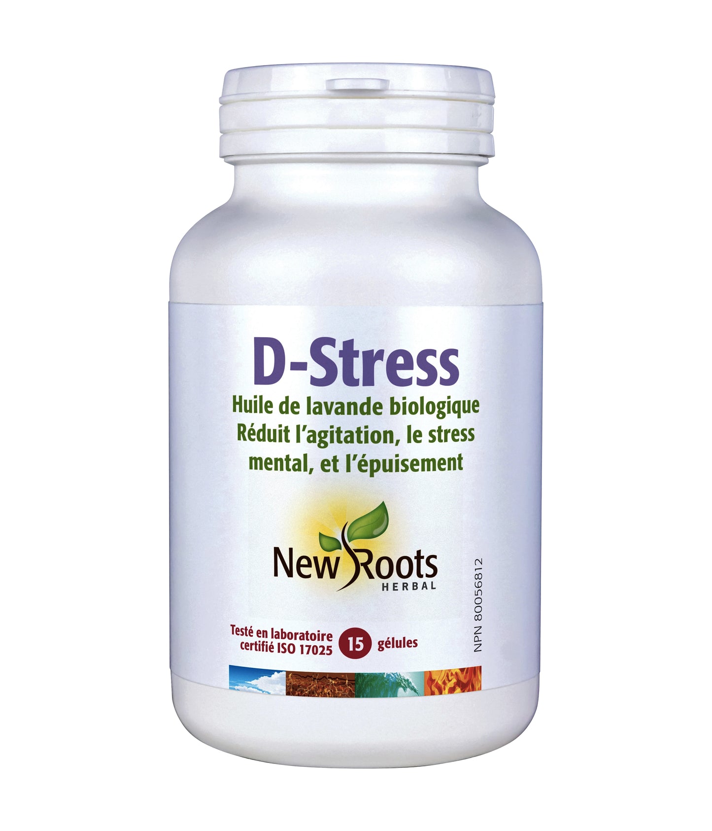 D-Stress - Huile de lavande biologique - Réduit stress mental, agitation, épuisement - New Roots - 15 gélules