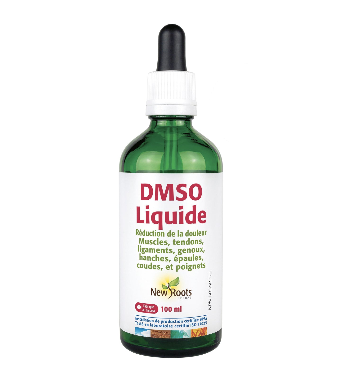 DMSO liquide - Diminution douleur articulations, tendons, ligaments, muscles - New Roots - 100ml