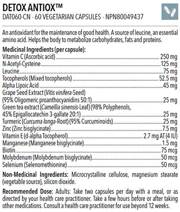 Detox Antiox - Designs for Health - 60 capsules