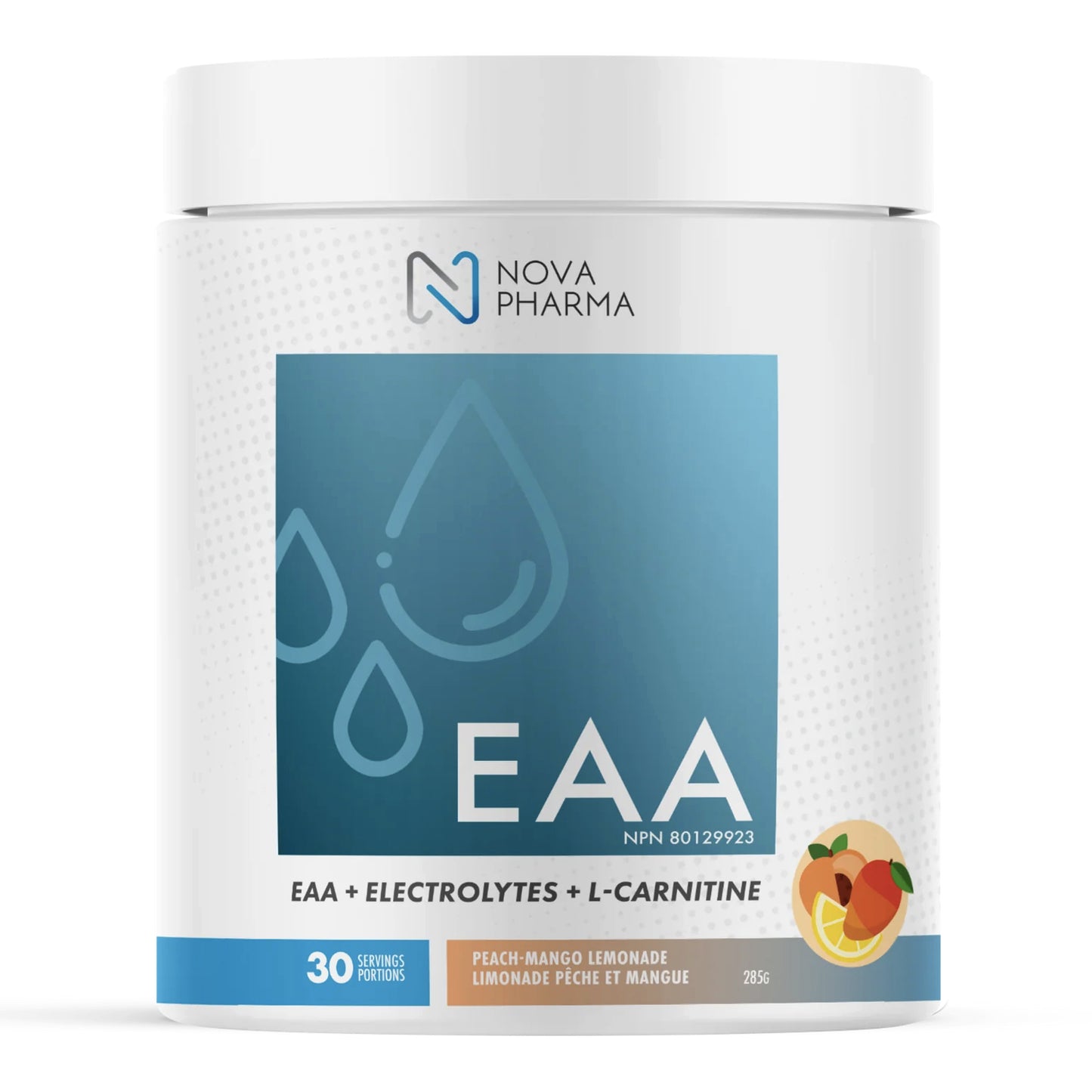 EAA (Acides aminés essentiels) + Electrolytes + L-Carnitine - Nova Pharma - Plusieurs saveurs - 285g (30 portions)