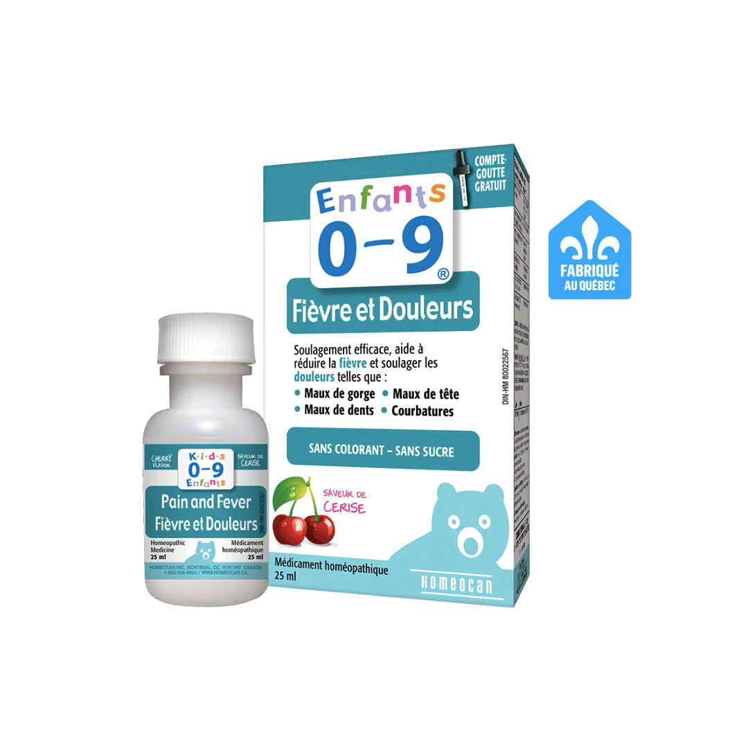 Fièvre et Douleurs -  Enfants 0-9 ans - Homeocan - Remède homéopathique - 25ml