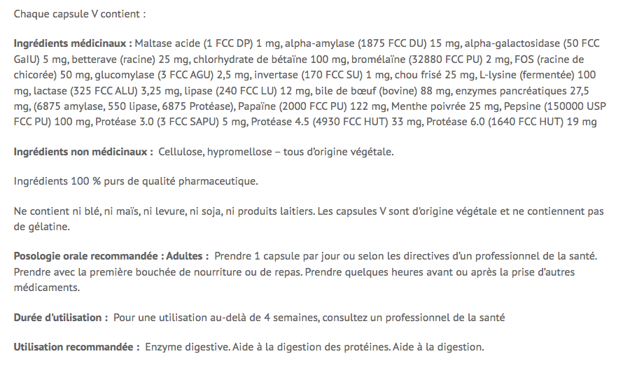 Enzymes digestives à spectre complet - Life Choice - 60 capsules
