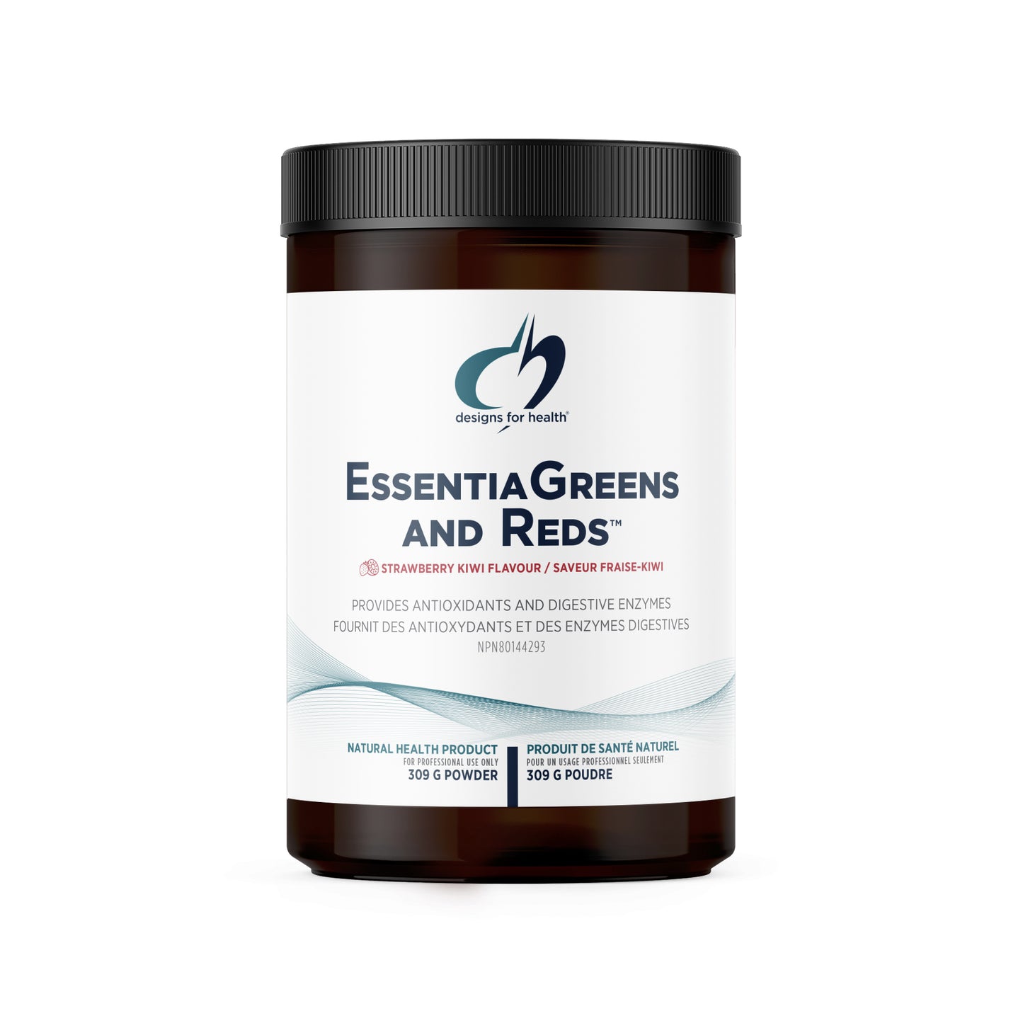 Essentia Greens and Reds - Designs For Health - 309g (poudre) - Saveur fraise-kiwi