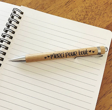 Stylo en bois - Merci pour tout!