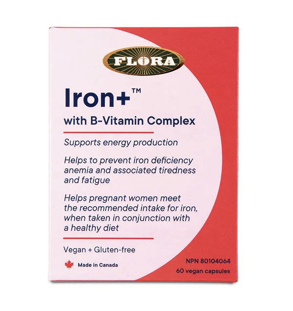 Fer + avec complexe de vitamines B - Flora - 60 capsules