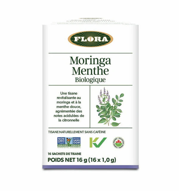 Tisane - Moringa Menthe biologique - Flora - 16 sachets de 1g