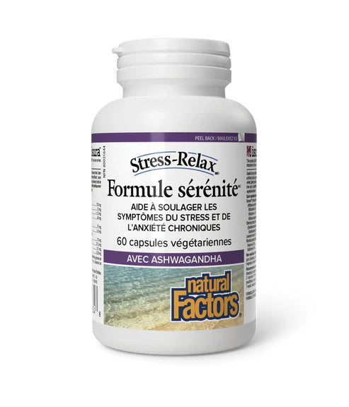 Formule Sérénité - Stress Relax - Aide à soulager les symptômes de stress et d'anxiété chroniques - Natural Factors - 60 capsules