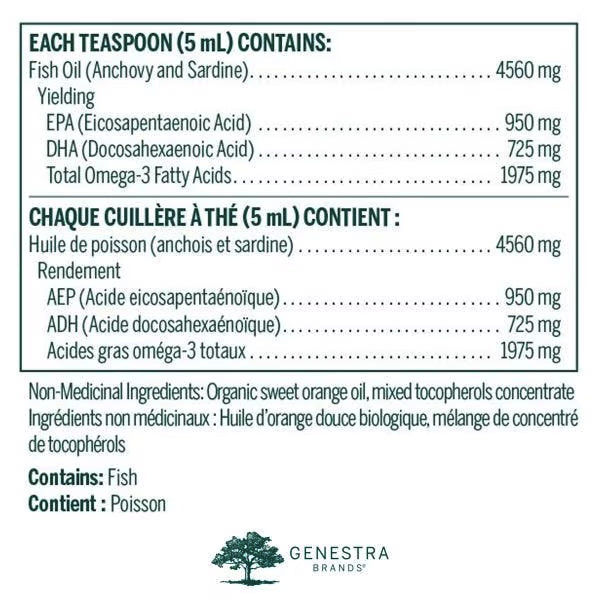 Super EFA Liquide - Formule d'Omega-3 - Genestra Brands - ml - Orange