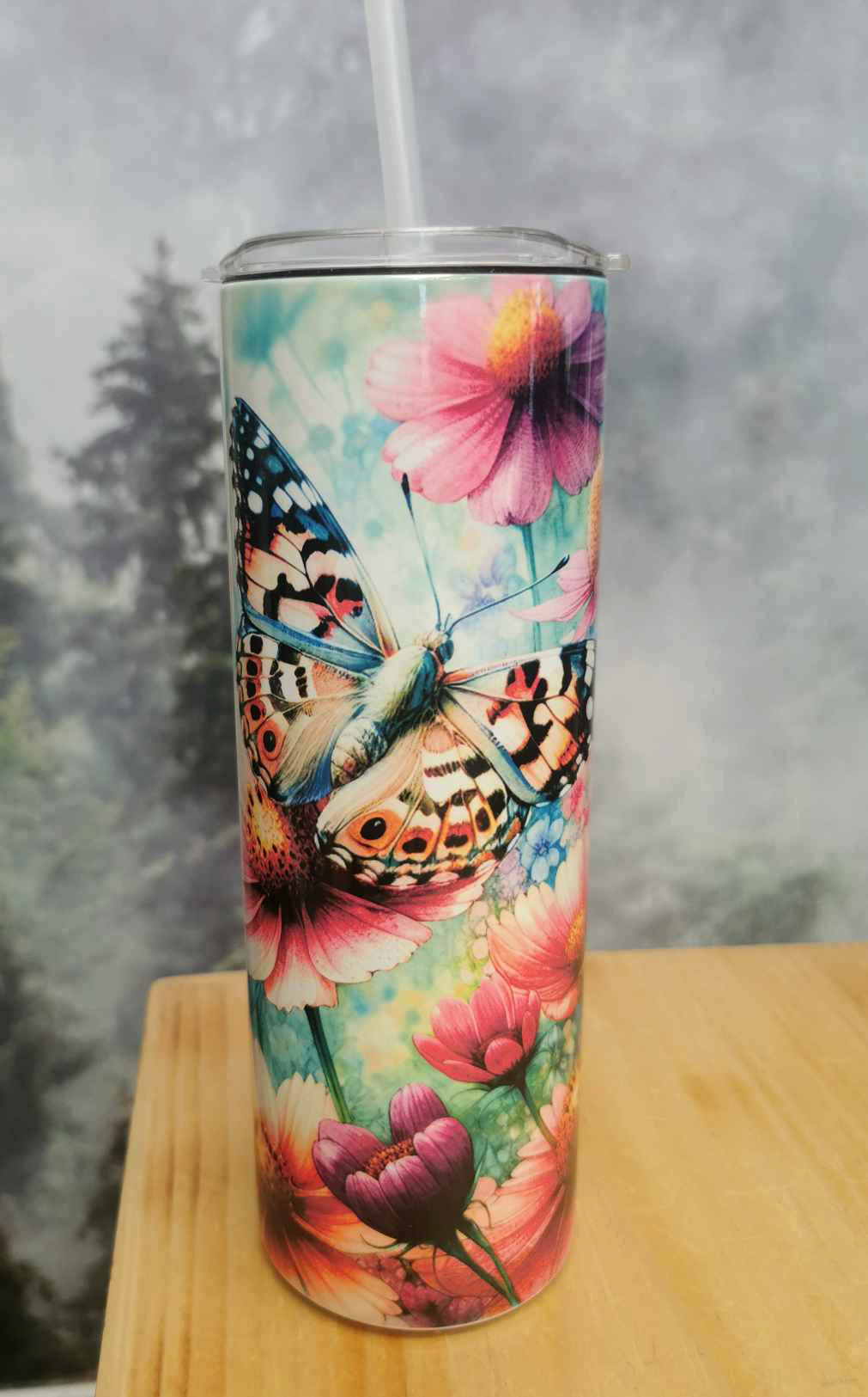 Gourde isotherme sport 20 oz. - Fleurs et papillons