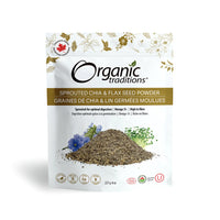 Graines de chia et de lin germées moulues biologiques - Organic Traditions - 454g