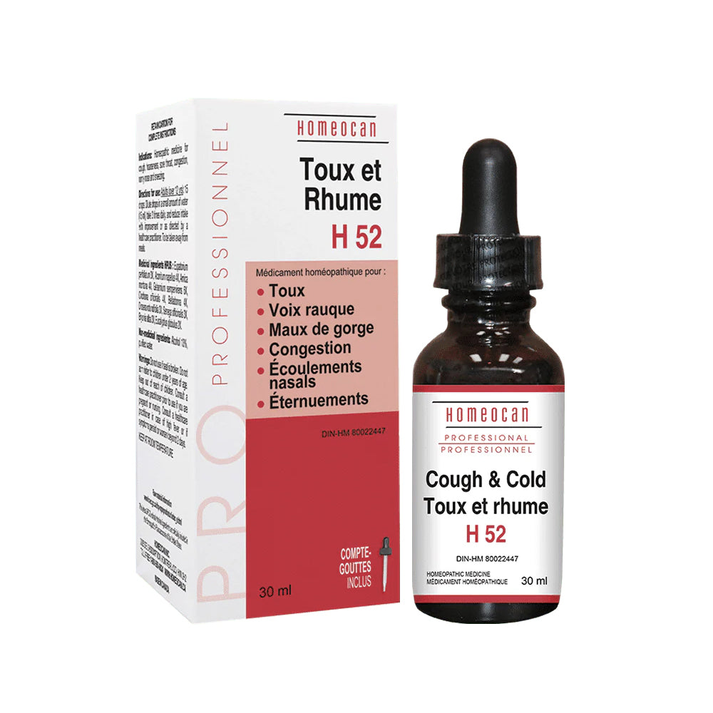 H52 - Remède homéopathique - Toux et Rhume - Homeocan - 30ml