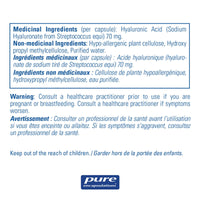 Acide Hyaluronique - Soutien à la santé des articulations et de la peau - Pure Encapsulations - 180 capsules