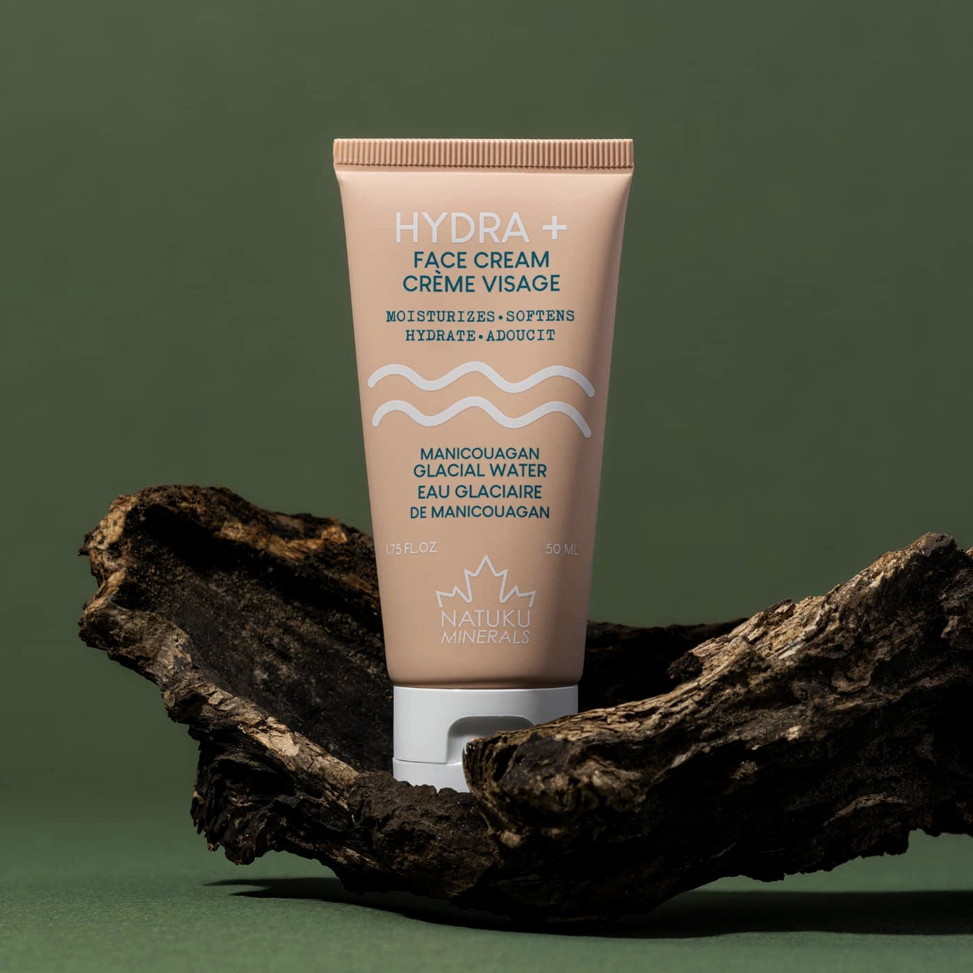 HYDRA+ Crème visage à l'argile de Manicouagan et eau glaciaire -Hydrate et adoucit - Natuku Minerals - 50ml