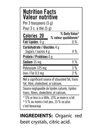 Cristaux de betterave rouge - Flora - 200g