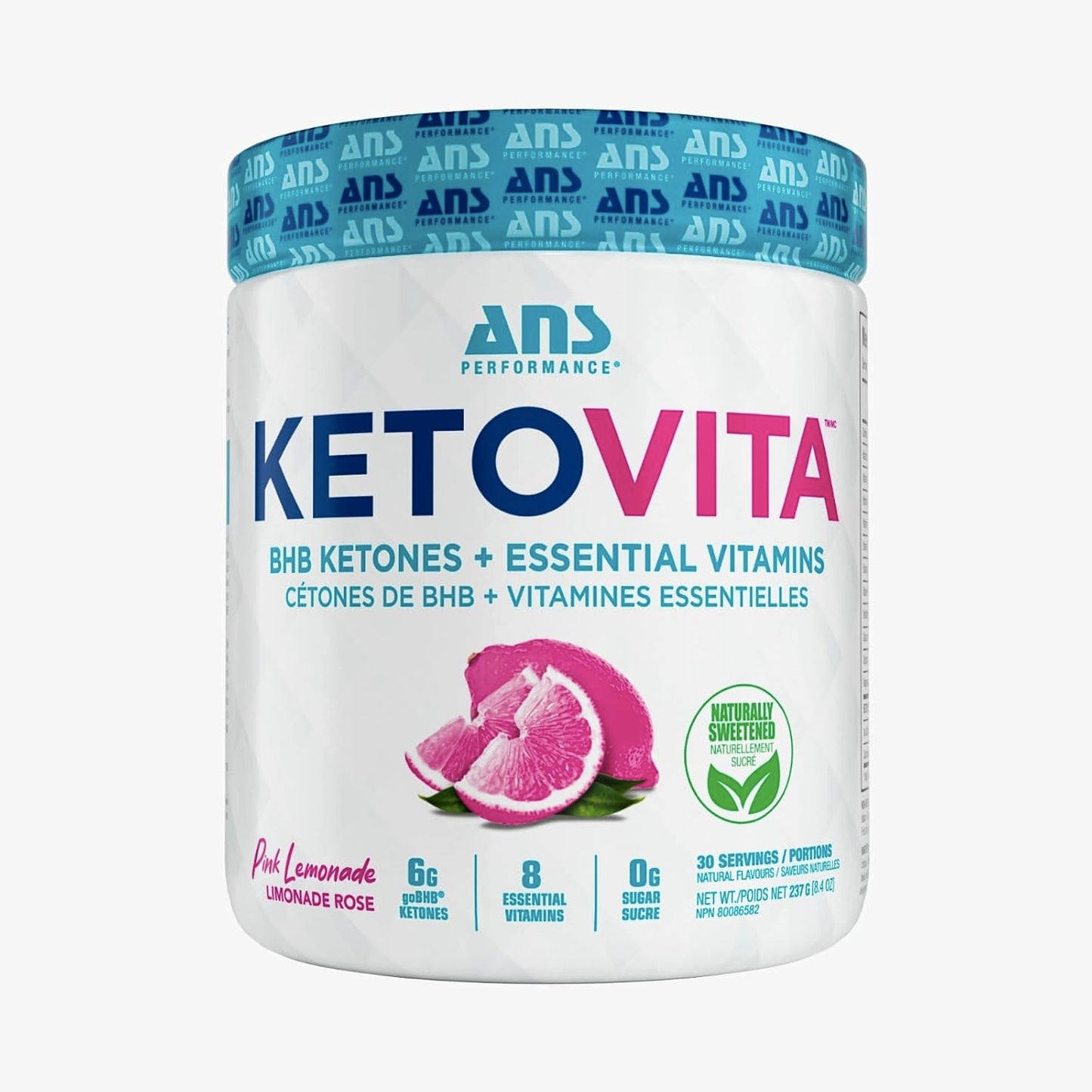 KetoVita -  BHB Ketones (cétones exogènes) - ANS Performance - Limonade Rose - (237g) 30 portions