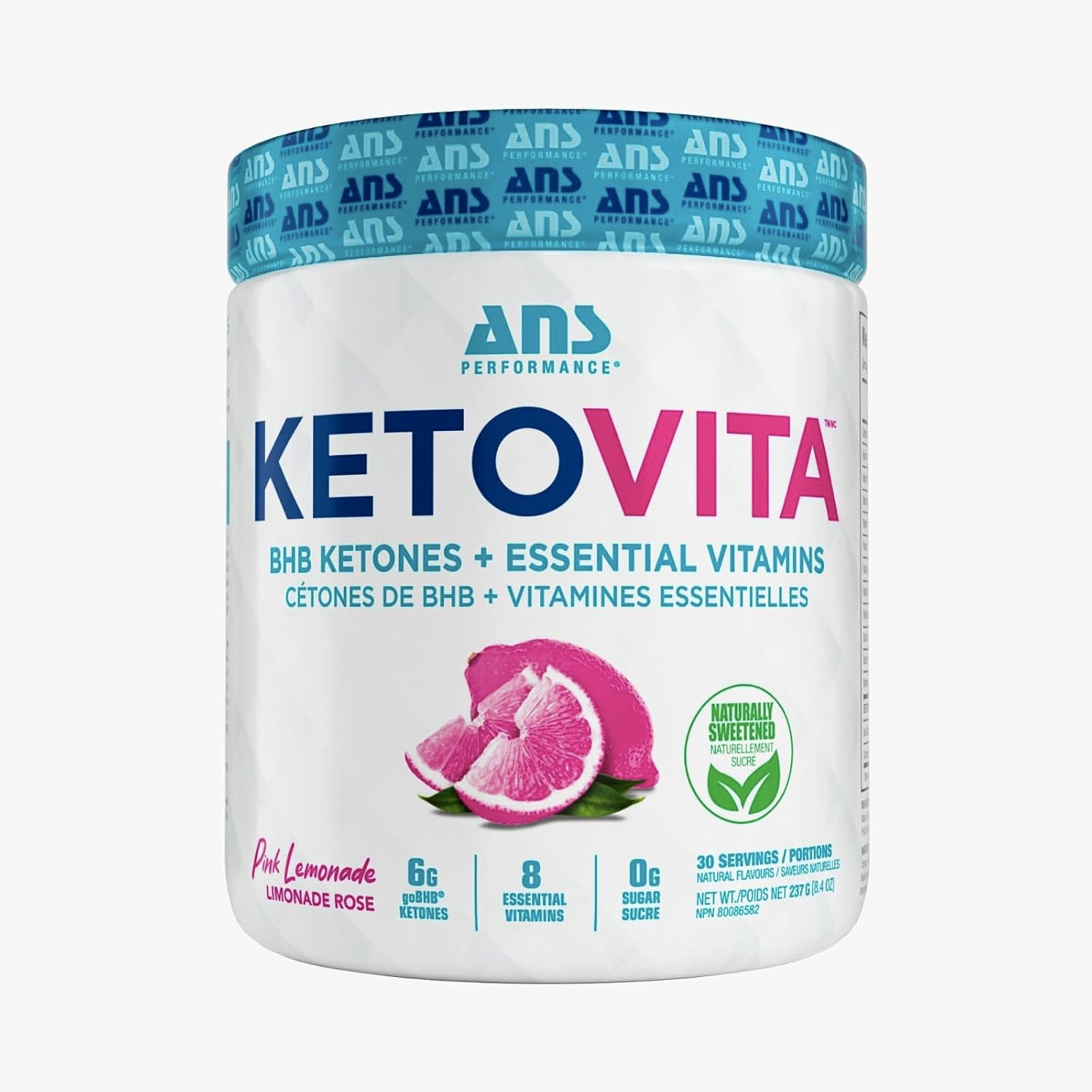 KetoVita -  BHB Ketones (cétones exogènes) - ANS Performance - Limonade Rose - (237g) 30 portions