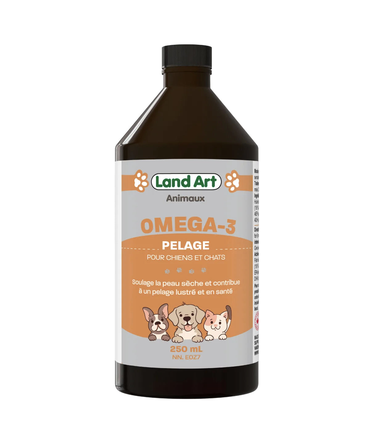 Omega 3 Supplément Liquide pour animaux - 250ml - Land Art - **PRODUIT DISPONIBLE SUR COMMANDE**