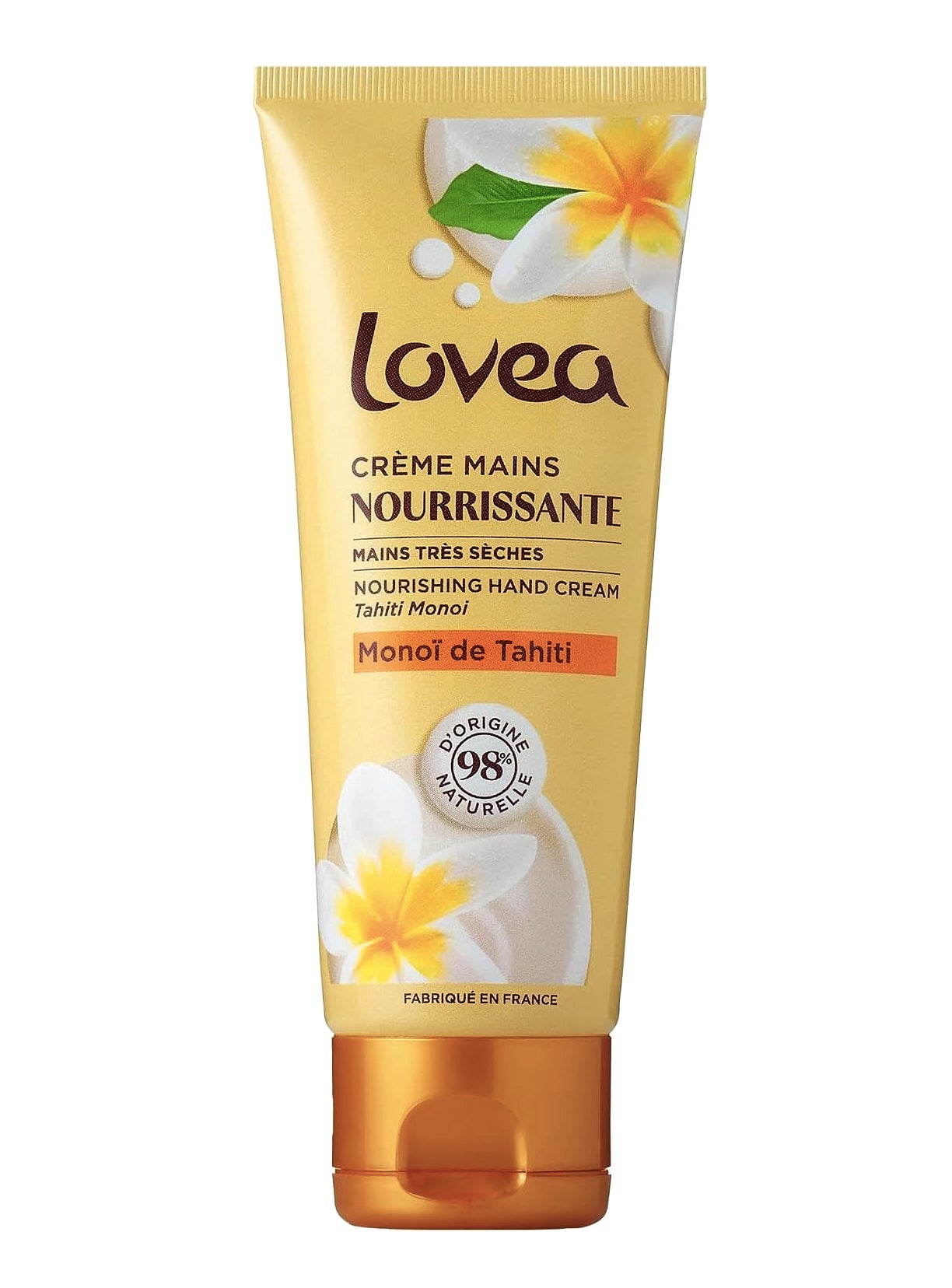 Crème à mains - Peaux très sèches - Nourrit, protège et adoucit - Monoï de Tahiti - LOVEA - 150ml