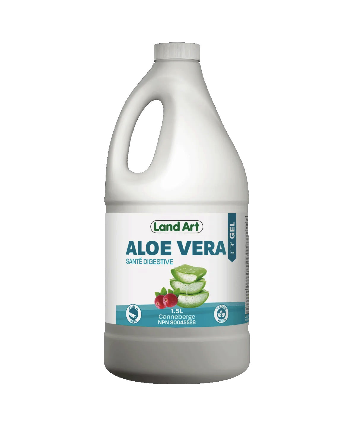 Aloe Vera - Gel Buvable - Santé Digestive - Land Art - 1,5 litres - Canneberge