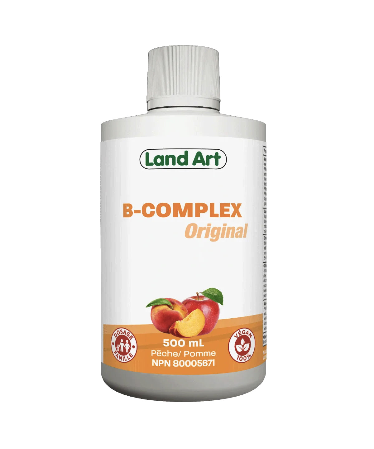 B-Complex Original - Vitamines B Liquides - Land Art - 500ml - Pêche et Pomme