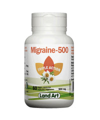 Migraine 500 Triple Action - Prévenir les migraines et soulager maux de tête - Land Art - 60 capsules