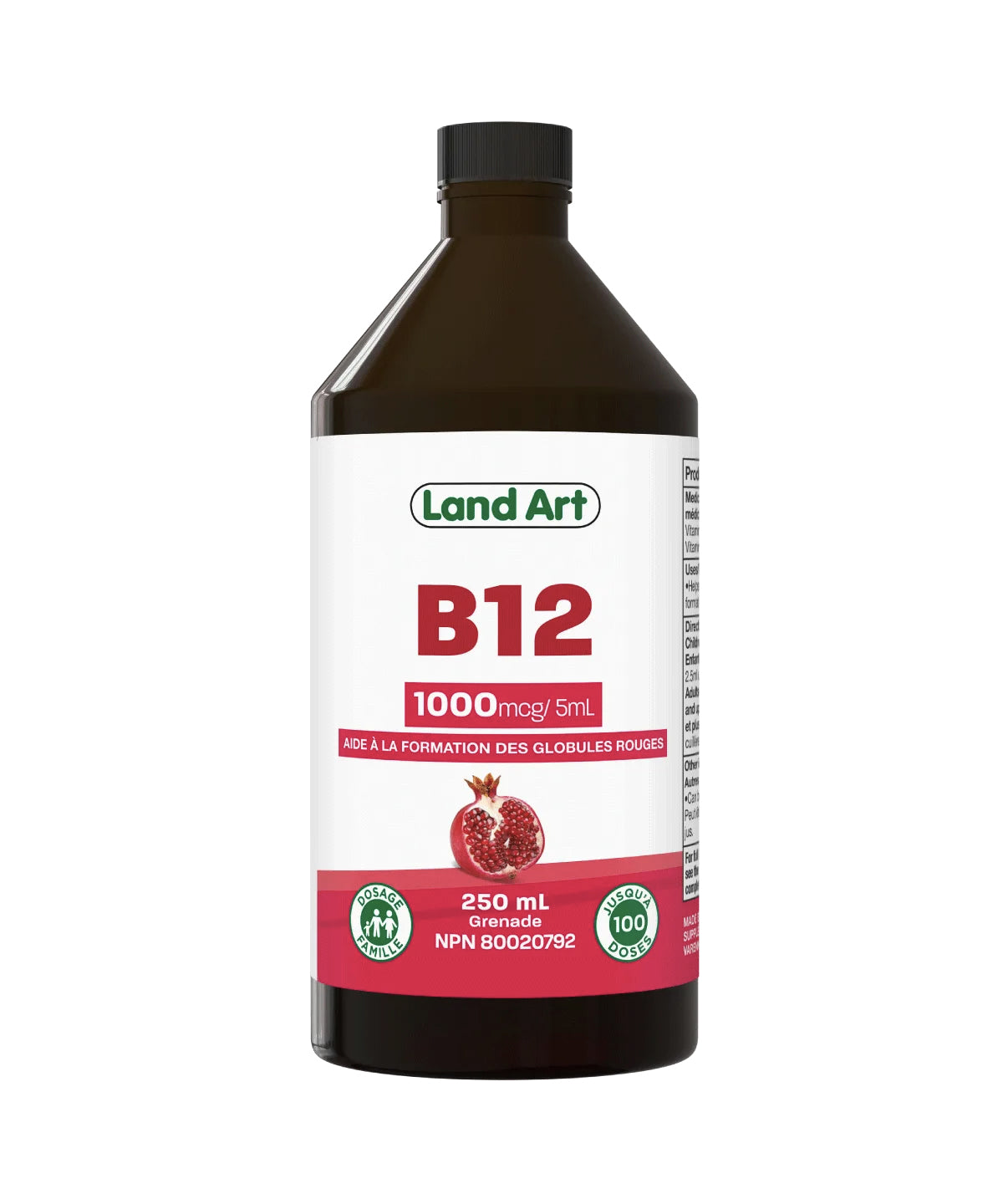 Vitamine B-12 Liquide - 250ml -Grenade - Land Art