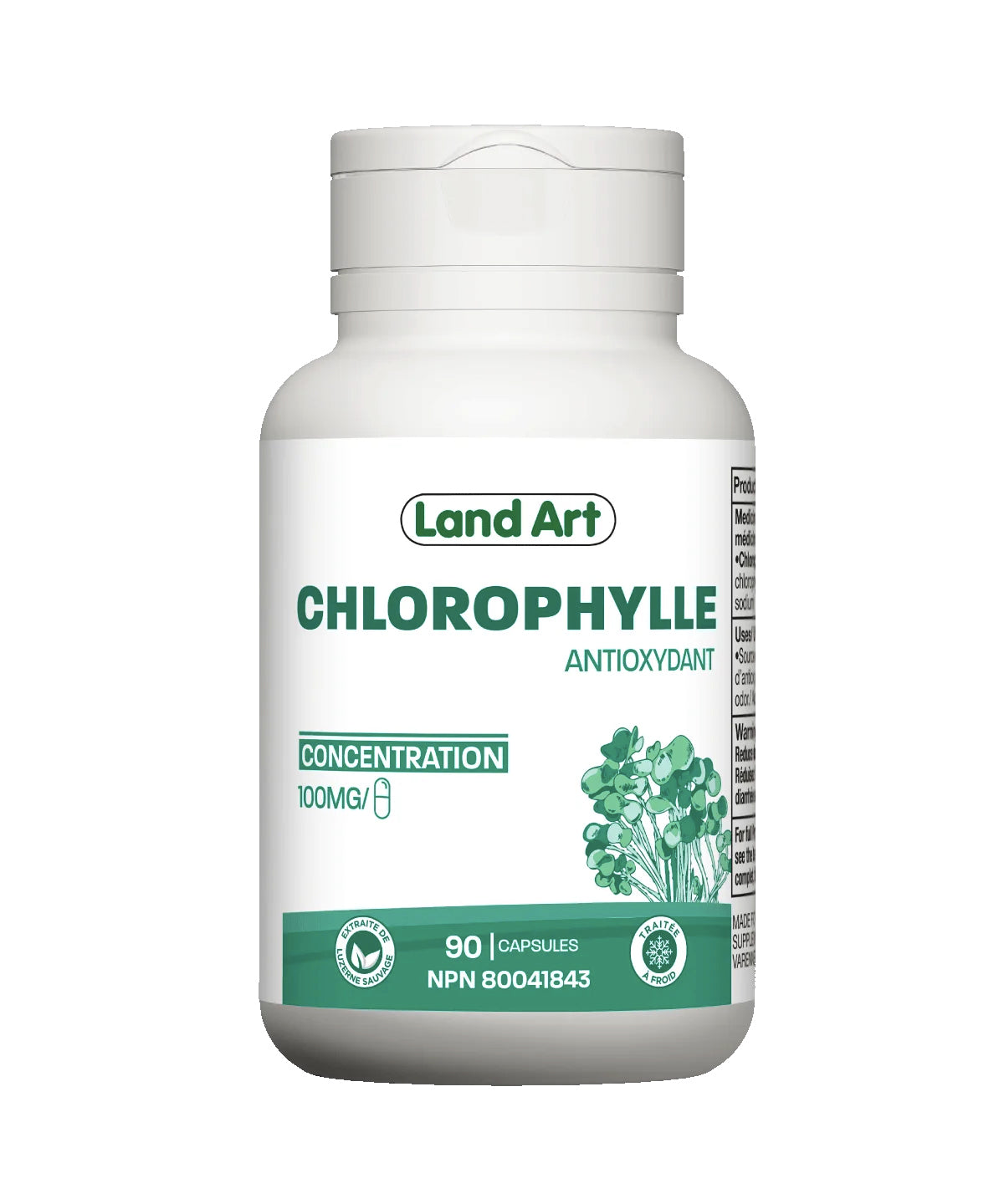 Chlorophylle - Antioxydant - Land Art - 90 capsules - Sans saveur
