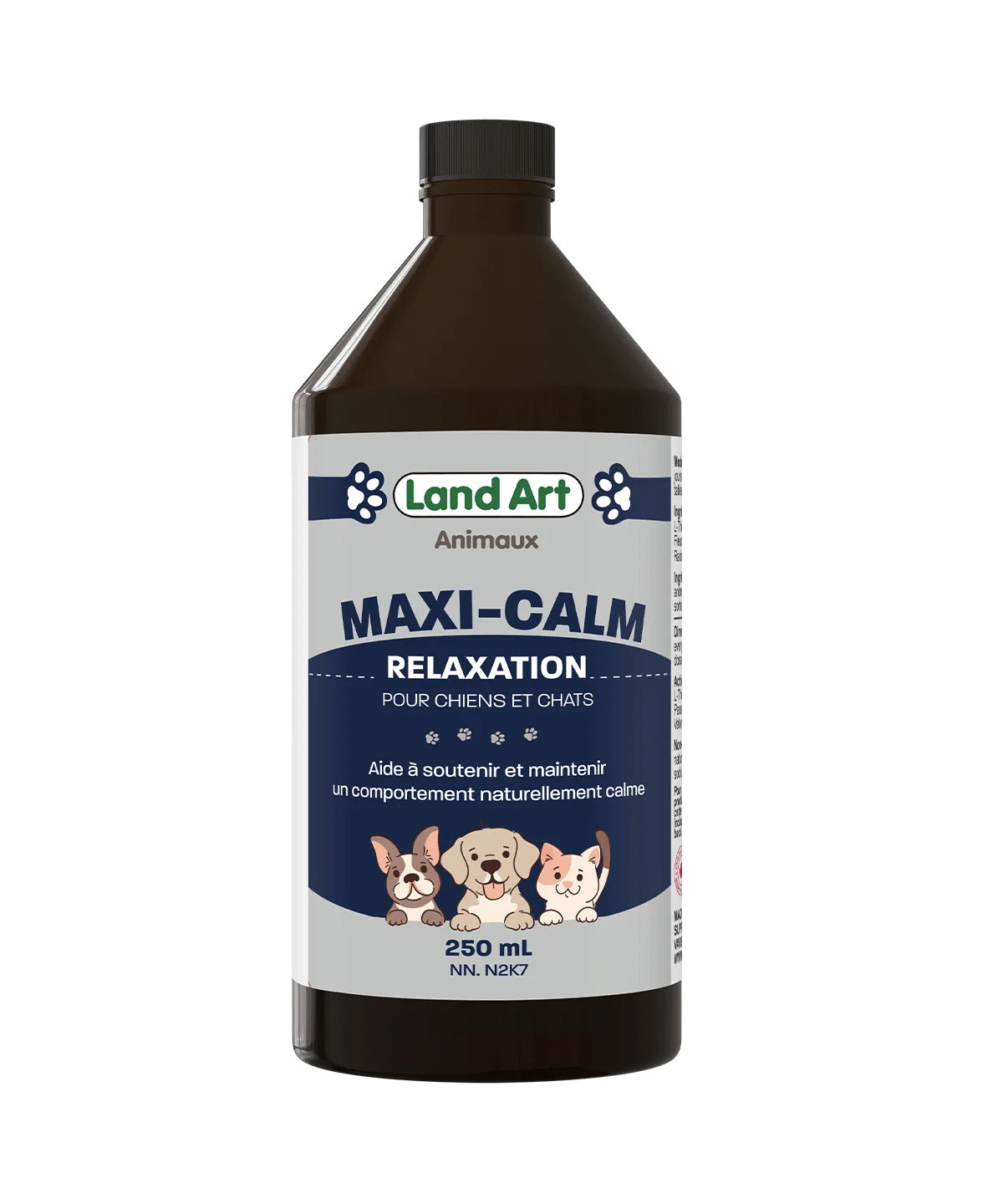 Maxi-Calm - 250ml - Supplément liquide pour animaux - Land Art **LIQUIDATION